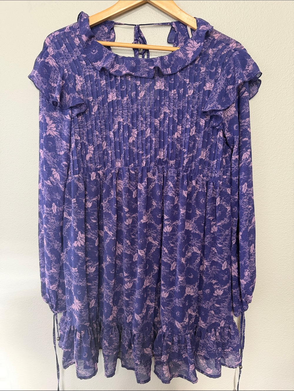 Free People Violet Dress Sheer Chic Dress XS Cottage Core Lightweight Bohemian